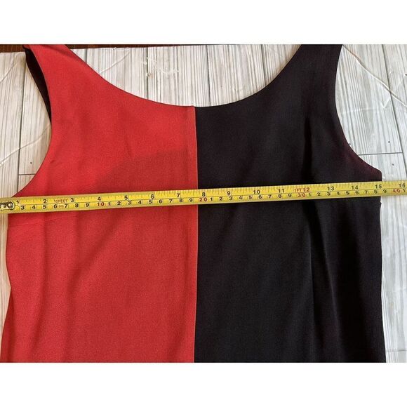 Paul et Duffier Womens Dress Small Mini Colorblock Sleeveless 1980s Black Orange - Picture 3 of 7